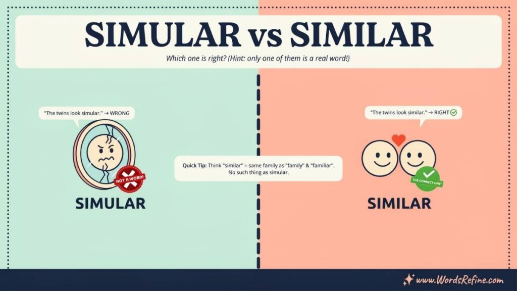 Simular vs Similar Which One Is Correct?