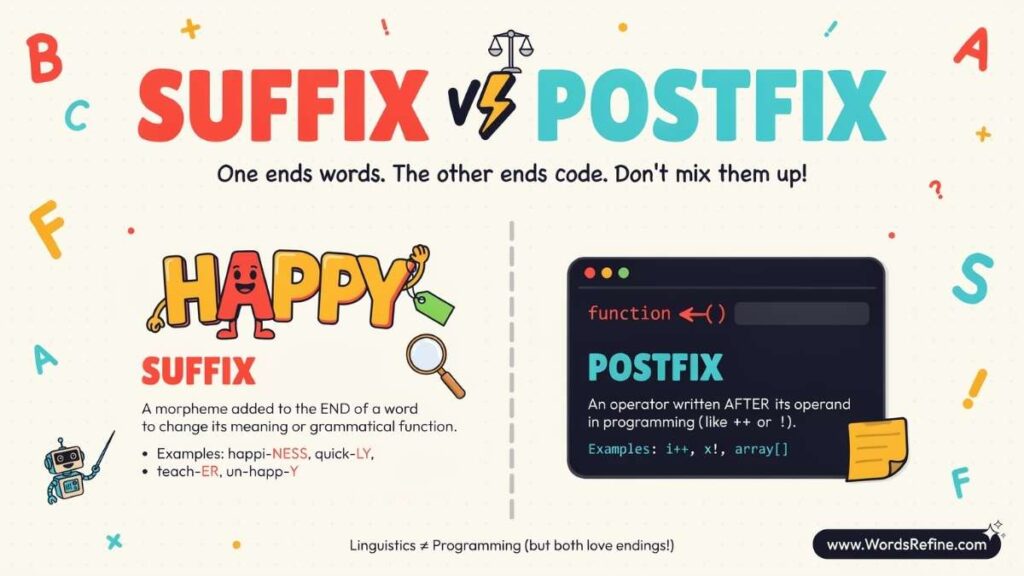 Suffix vs Postfix Which One Is Correct?