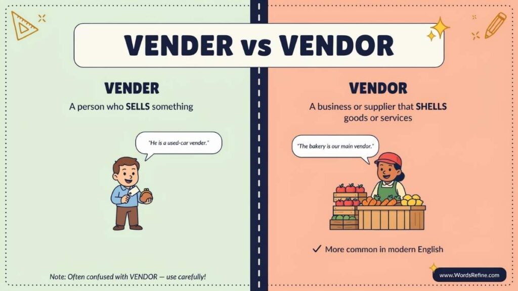 Vender vs Vendor Which one Is Correct?