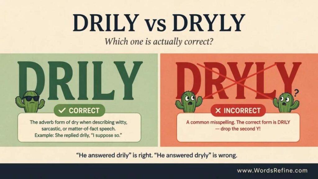 Drily vs Dryly Which One Is Correct?