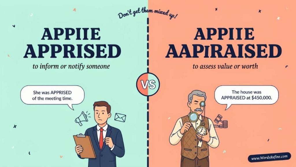 Apprised vs Appraised Which One Is Correct and Why It Matters ?