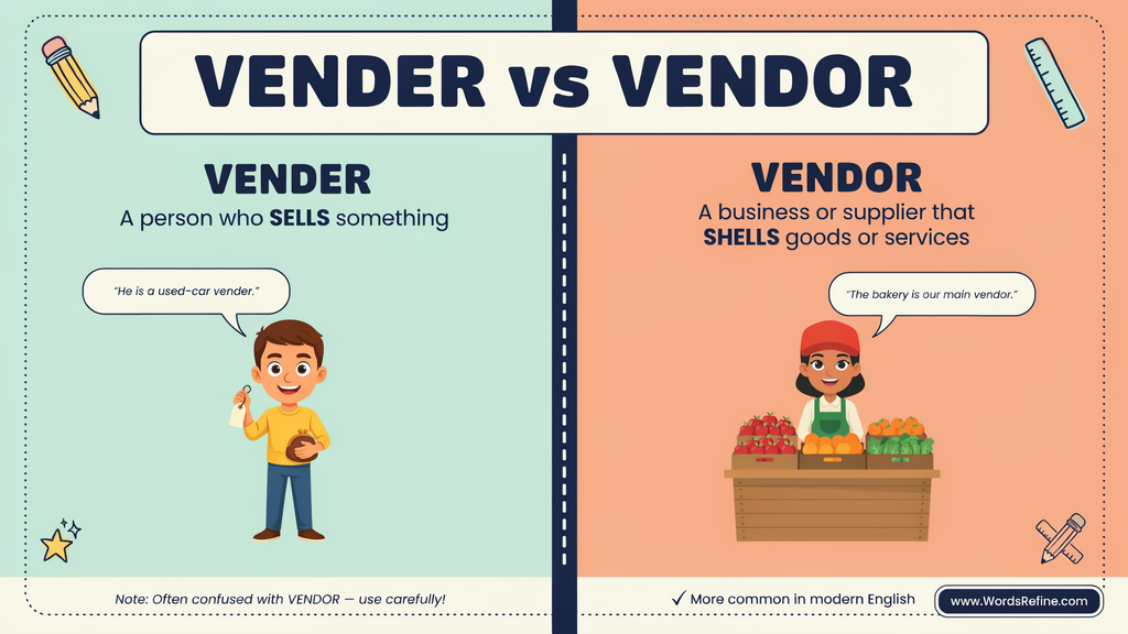 Vender vs Vendor Meaning What Is the Difference?
