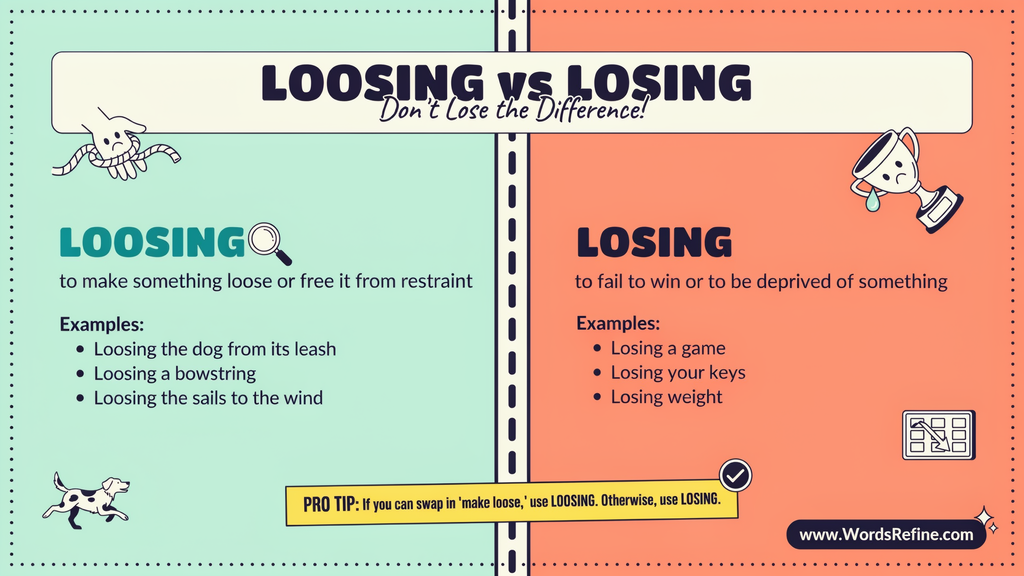 Losing vs Loosing Grammar How the Verb Forms Work