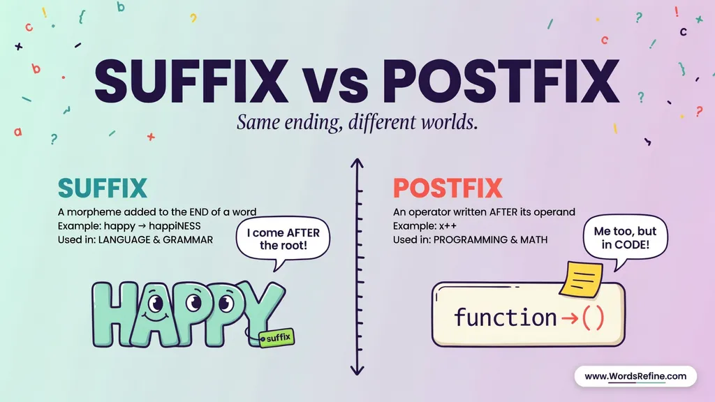 Is Postfix the Same as Suffix?