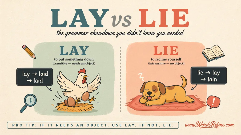 Common Lay vs Lie Grammar Mistakes
