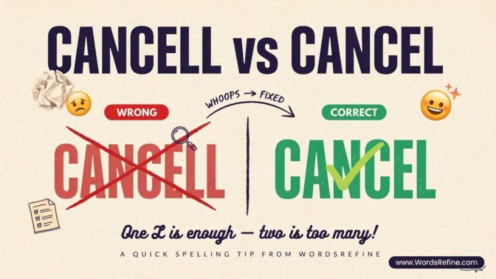 Cancell  vs Cancel Which one Is Correct?