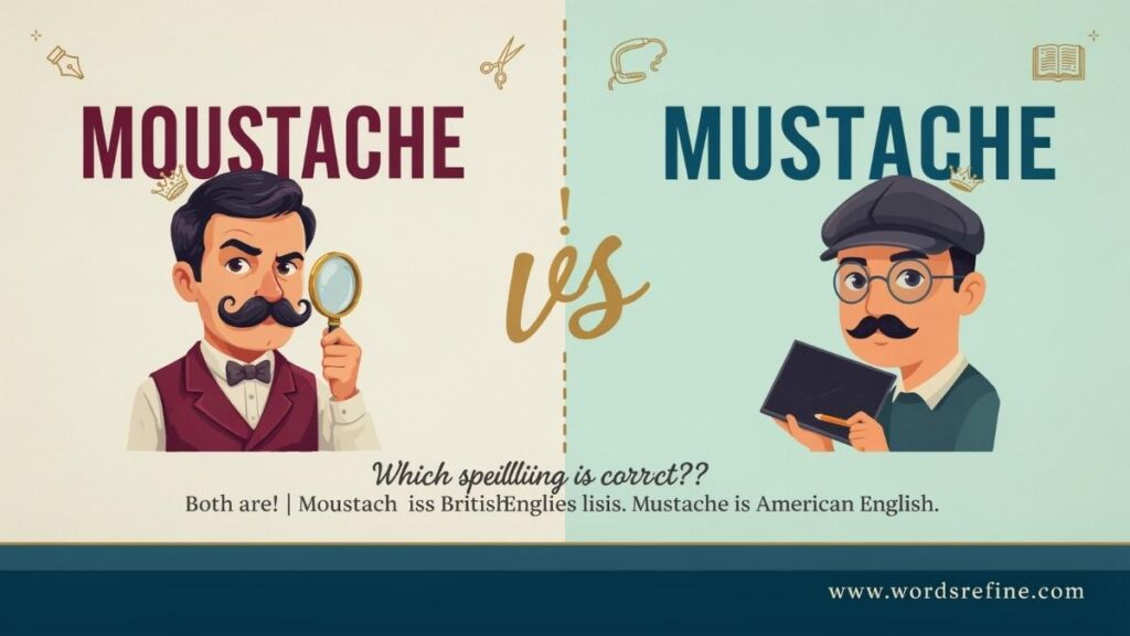 Moustache vs Mustache Meaning Spelling and Usage ?
