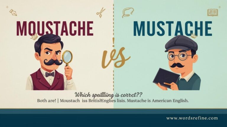 Moustache vs Mustache Meaning Spelling and Usage ?