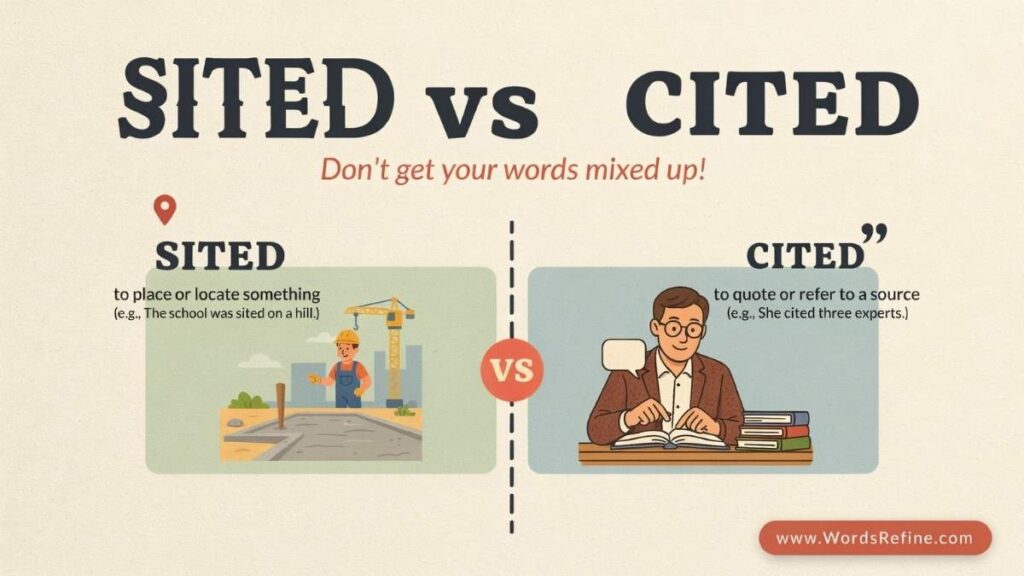 Sited vs Cited Meaning Differences Examples and Correct Usage