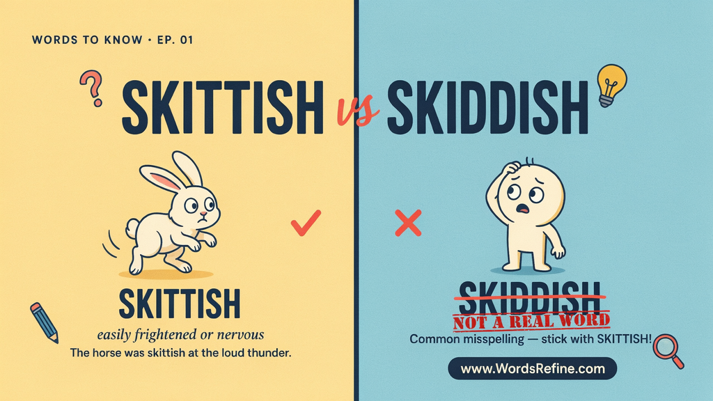 Skiddish vs Skittish Meaning Usage and Spelling Differences