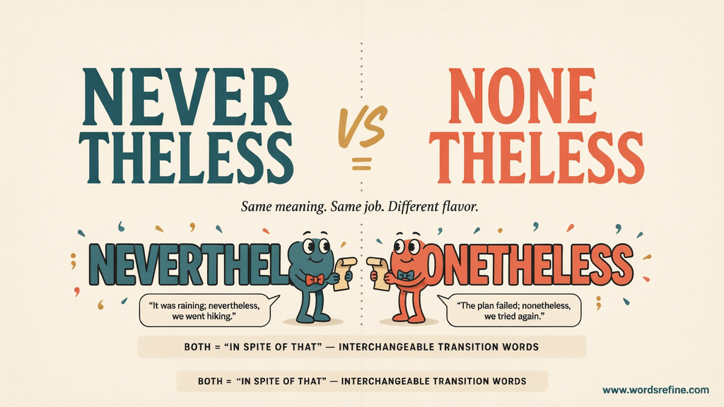 Nevertheless vs Nonetheless vs Notwithstanding